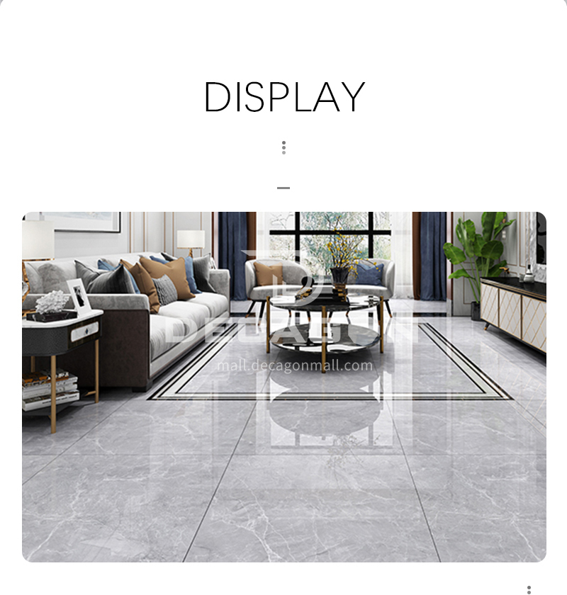 Simple And Modern White Tile Living, White Marble Floor Tiles For Living Room